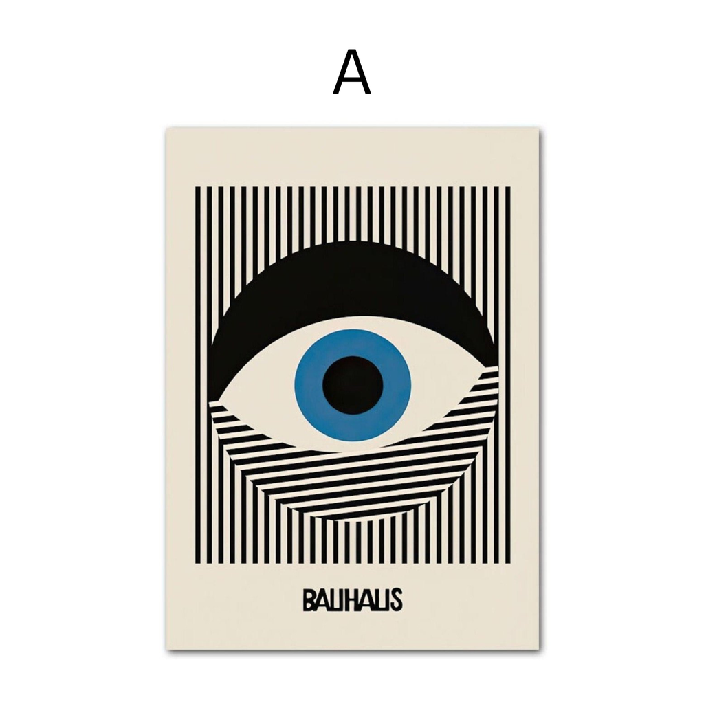 Poster Bauhaus Auge abstrakt – Geometrisches Wandbild für Wohnzimmer & Schlafzimmer · Ästhetische Wanddeko ohne Rahmen