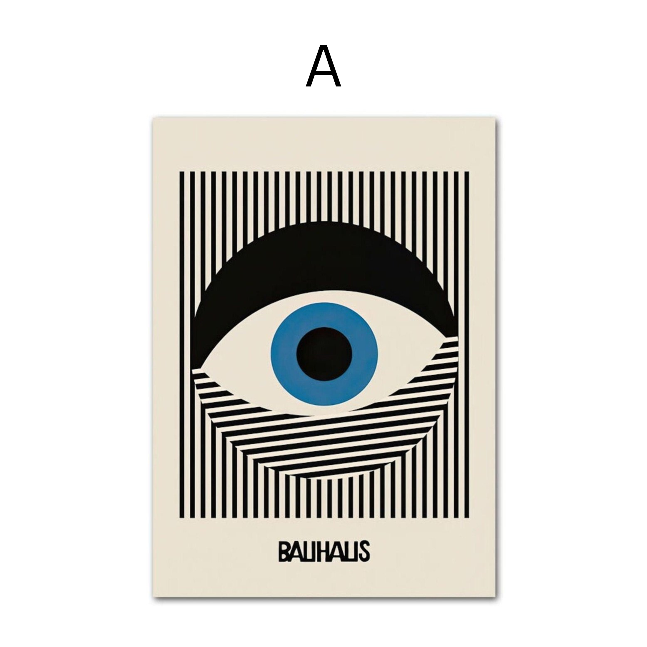 Poster Bauhaus Auge mit verschiedenen Formen und Mustern als Deko Print ohne Rahmen