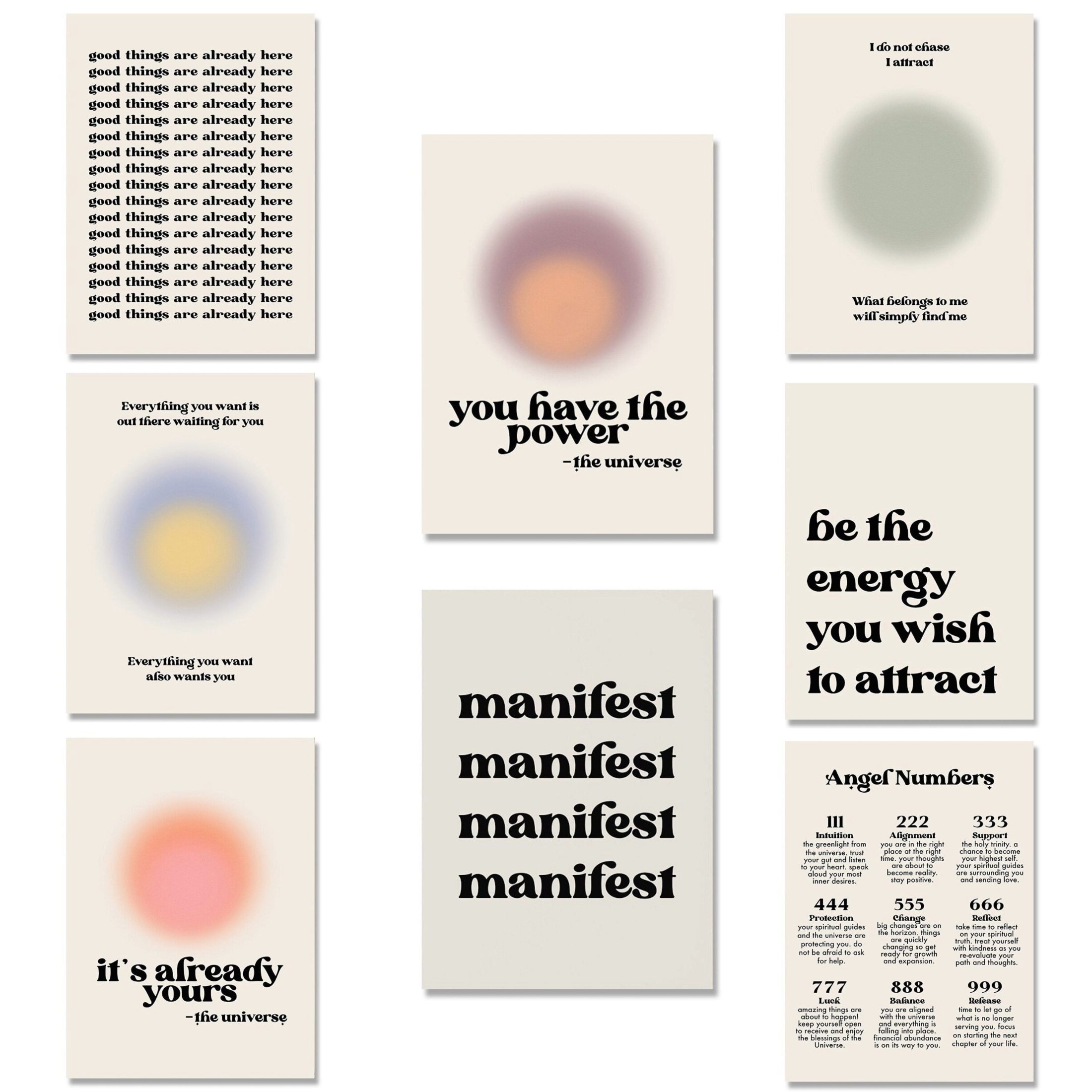 Poster Manifestierung Power Energie – Motivations Wandbild für Wohnzimmer & Schlafzimmer · Ästhetische Wanddeko ohne Rahmen