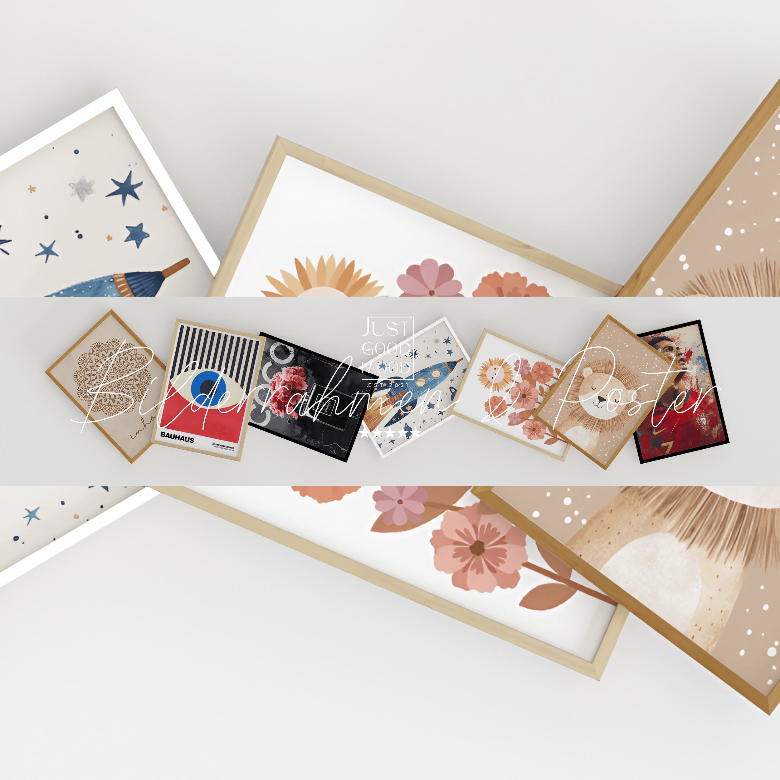 Picture Frame made of sturdy MDF Wood with Acrylic Glass – White Black Maple Oak · with free Nails