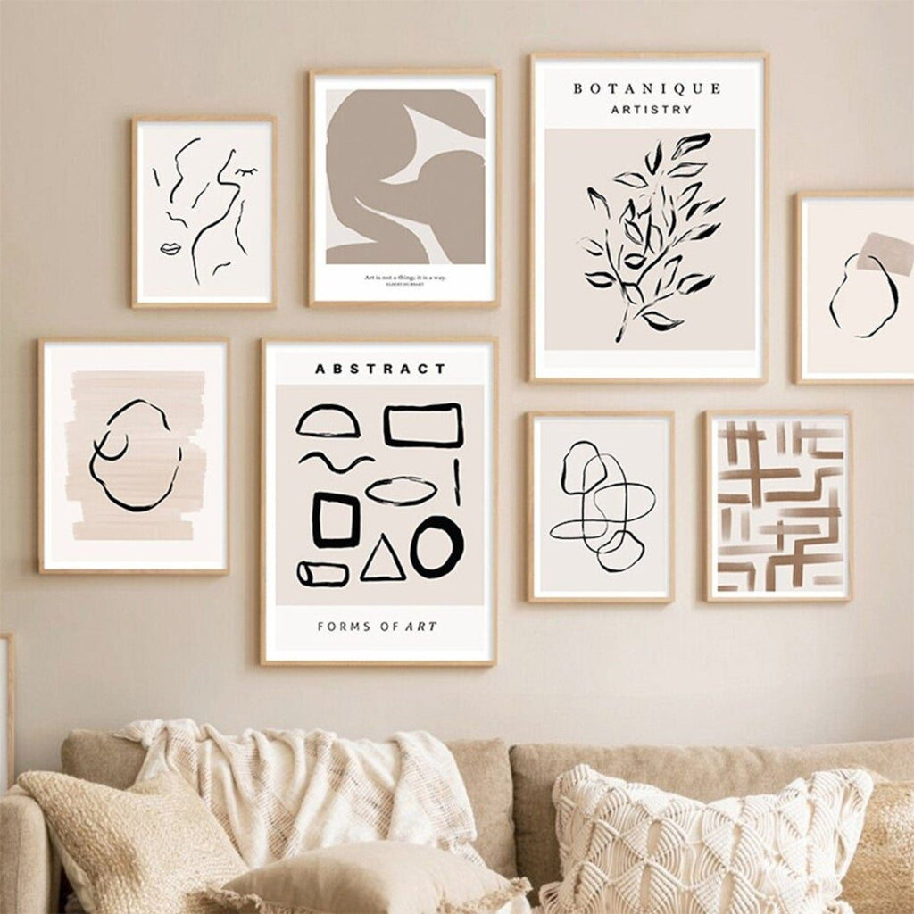 Poster abstrakt dezente Linien Formen – Modernes Wandbild für Wohnzimmer & Schlafzimmer · Ästhetische Wanddeko ohne Rahmen