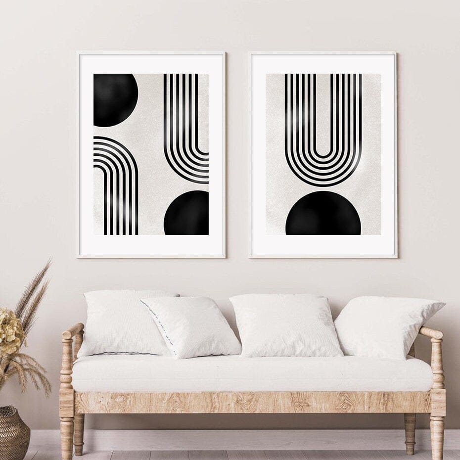 Poster Boho abstrakt geometrische Formen – Modernes Wandbild für Wohnzimmer & Schlafzimmer · Ästhetische Wanddeko ohne Rahmen