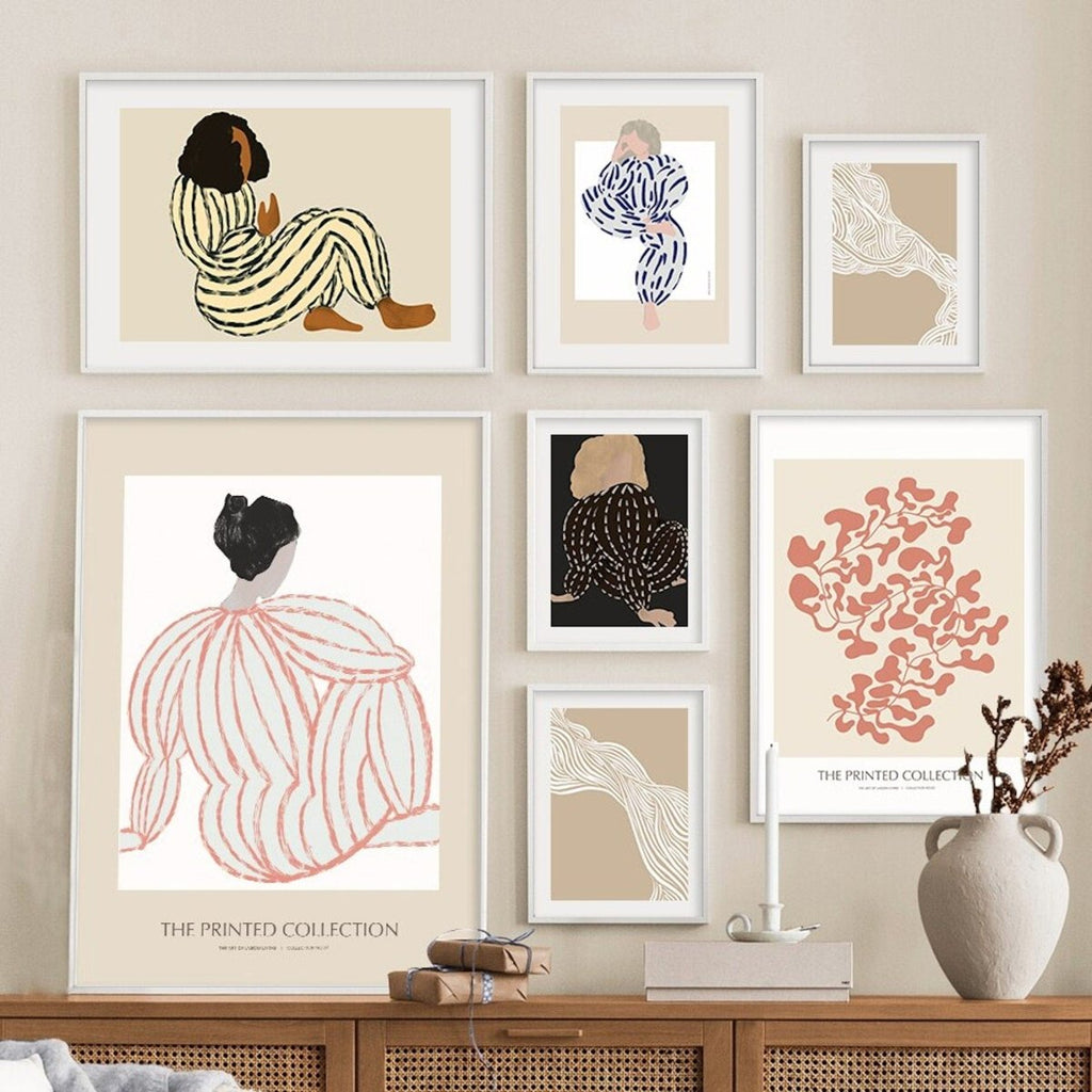 Poster Boho Frauenkörper Linien abstrakt – Modernes Wandbild für Wohnzimmer & Schlafzimmer · Ästhetische Wanddeko ohne Rahmen