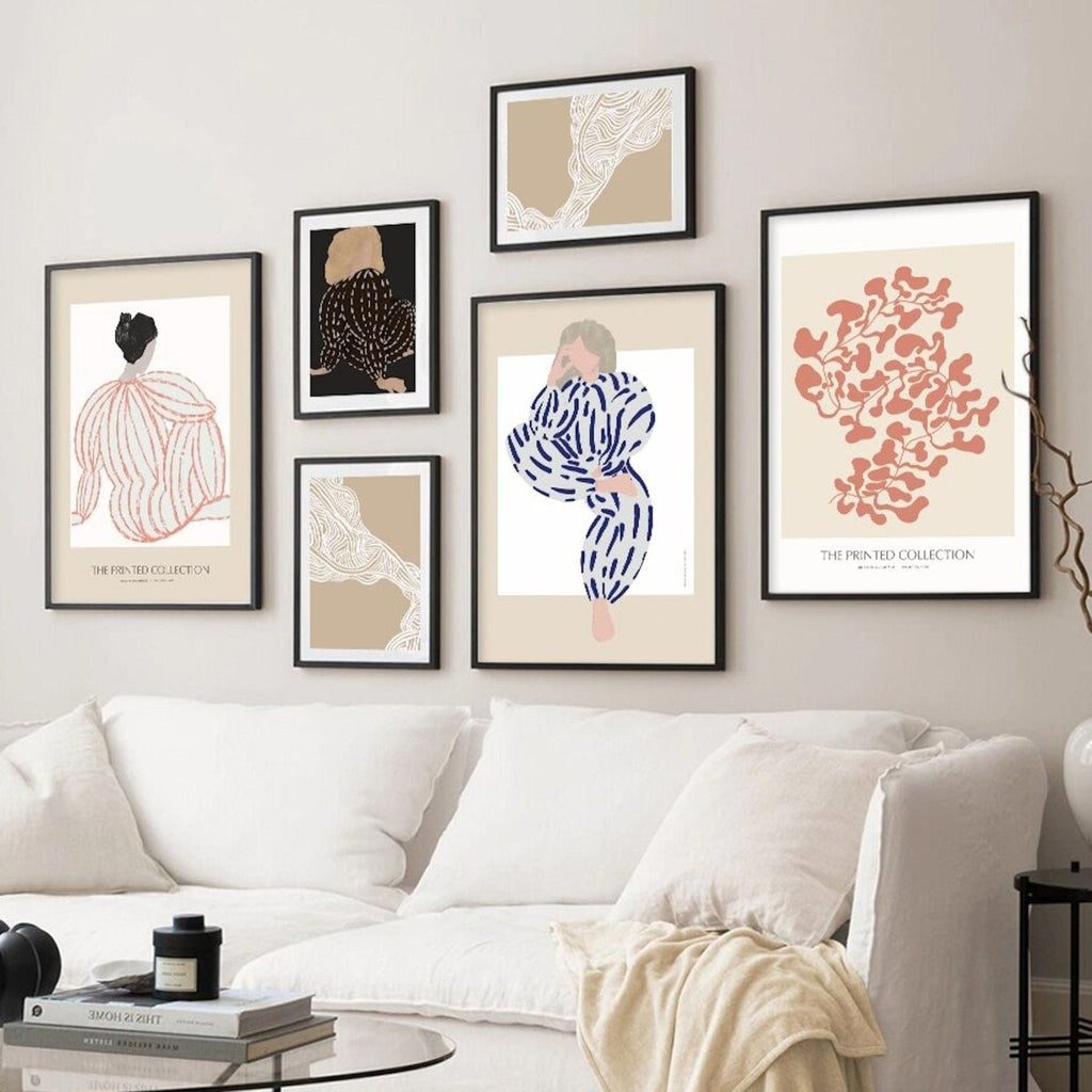 Poster Boho Frauenkörper Linien abstrakt – Modernes Wandbild für Wohnzimmer & Schlafzimmer · Ästhetische Wanddeko ohne Rahmen