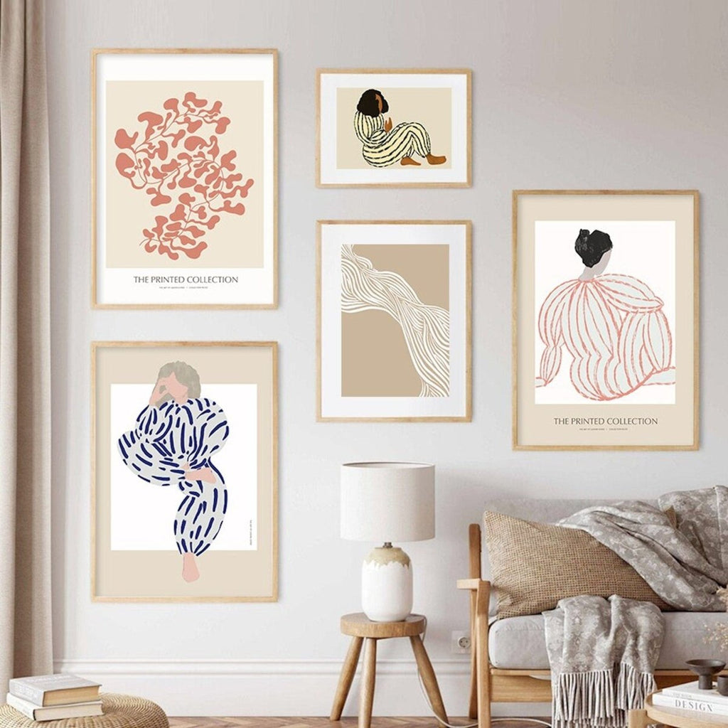 Poster Boho Frauenkörper Linien abstrakt – Modernes Wandbild für Wohnzimmer & Schlafzimmer · Ästhetische Wanddeko ohne Rahmen