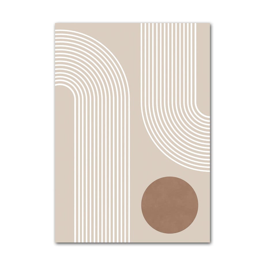 Poster Boho abstrakt Bogen Linien Beige Braun – Modernes Wandbild für Wohnzimmer & Schlafzimmer · Ästhetische Wanddeko ohne Rahmen