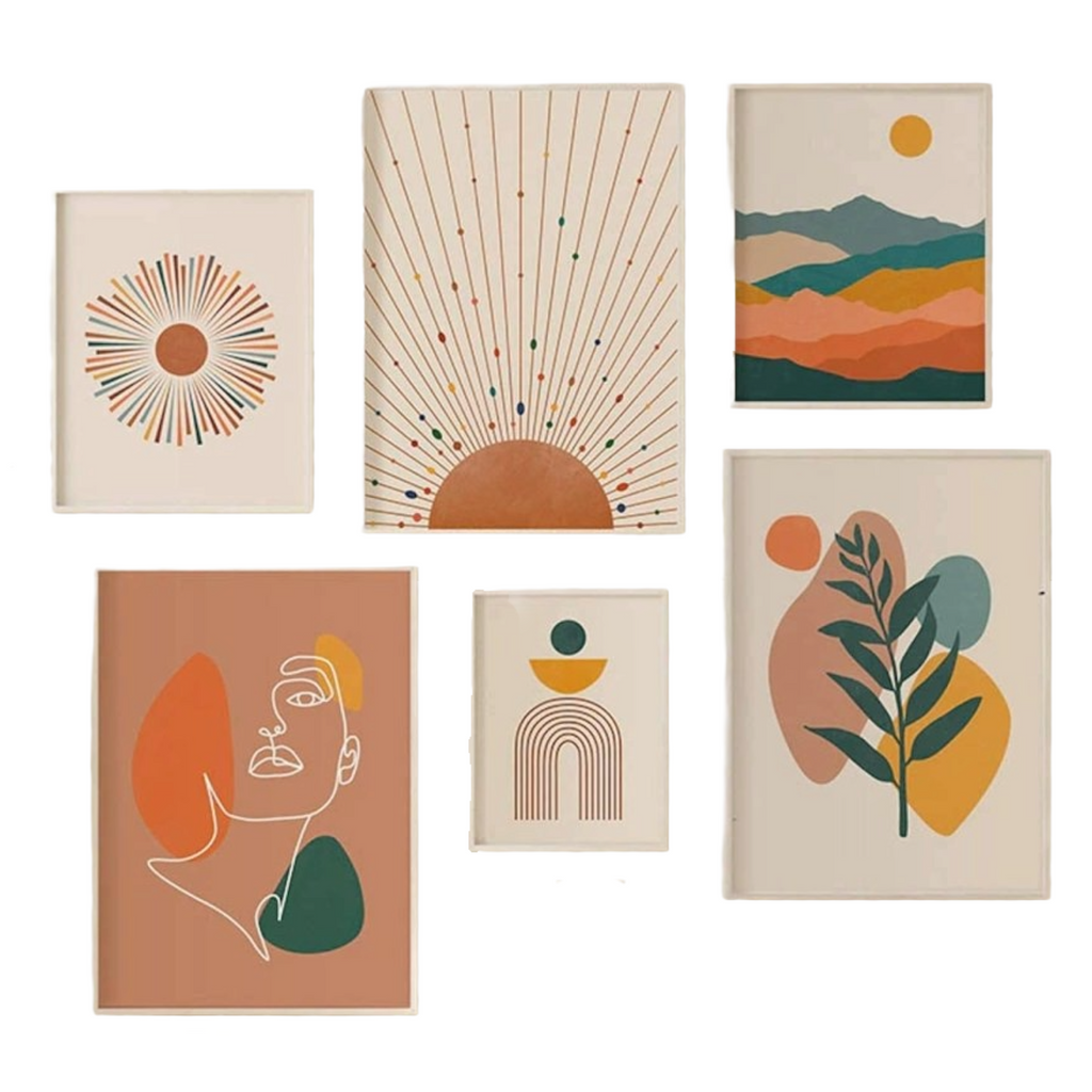 Poster abstrakt Boho Terrakotta Grün – Modernes Wandbild für Wohnzimmer & Schlafzimmer · Ästhetische Wanddeko ohne Rahmen
