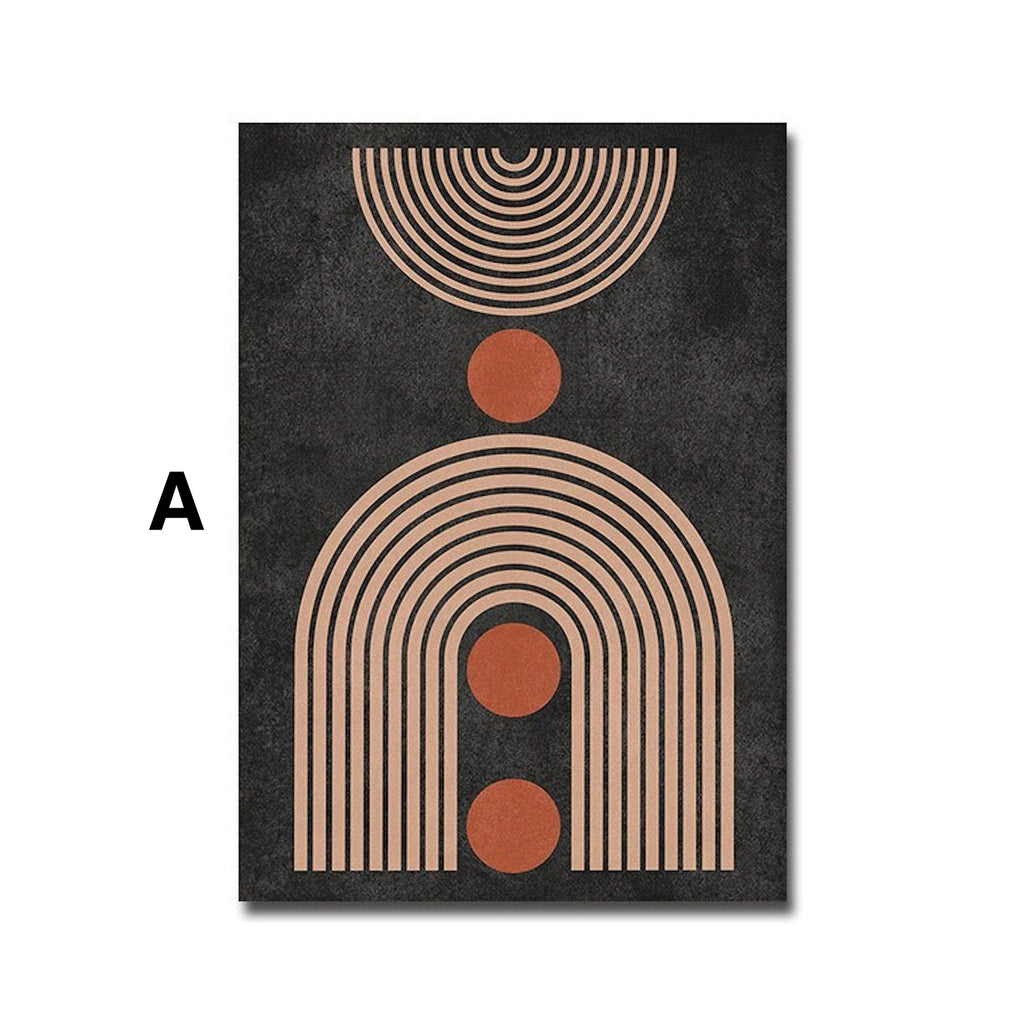 Poster Boho geometrische Formen Kreise Linien – Modernes Wandbild für Wohnzimmer & Schlafzimmer · Ästhetische Wanddeko ohne Rahmen