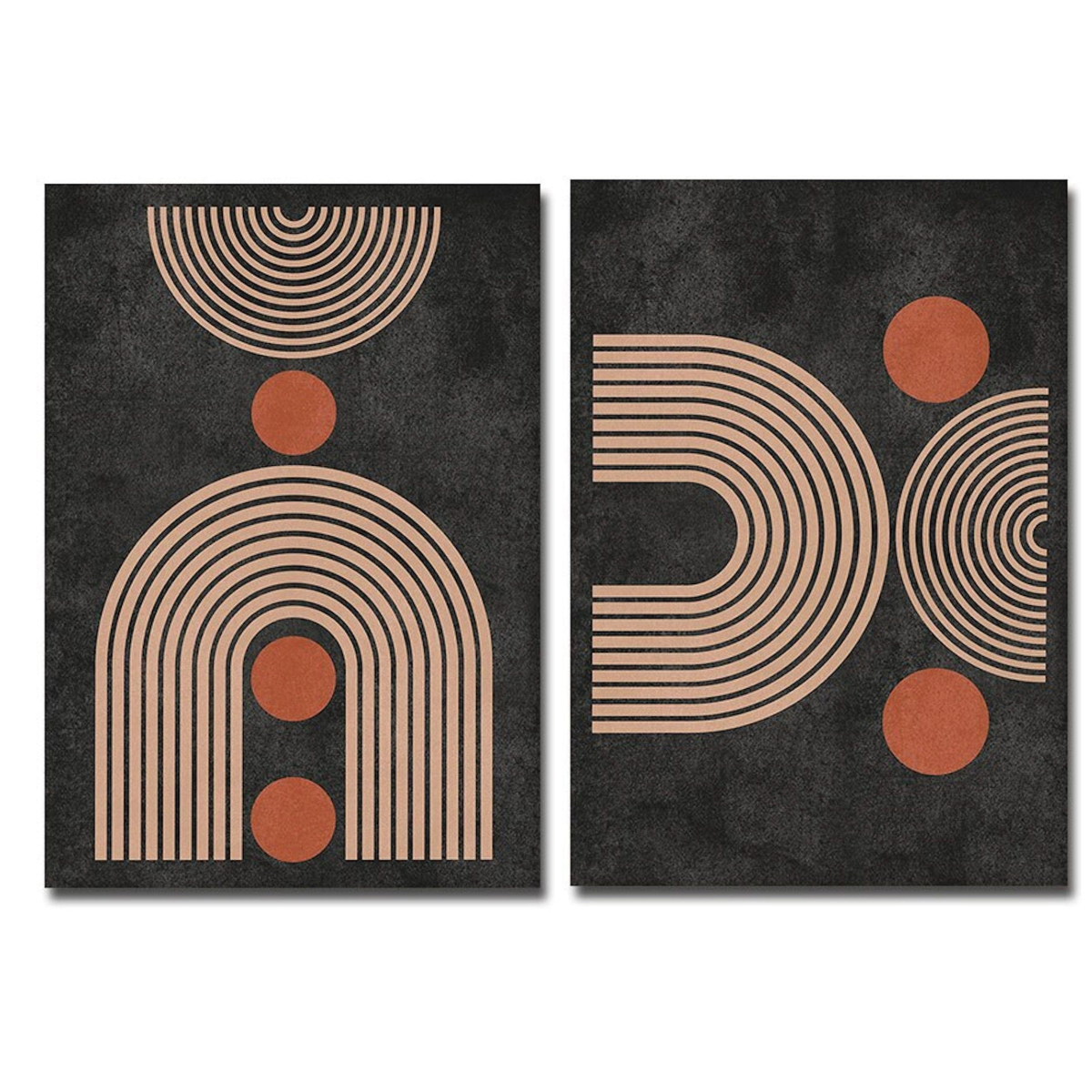 Poster Boho geometrische Formen Kreise Linien – Modernes Wandbild für Wohnzimmer & Schlafzimmer · Ästhetische Wanddeko ohne Rahmen