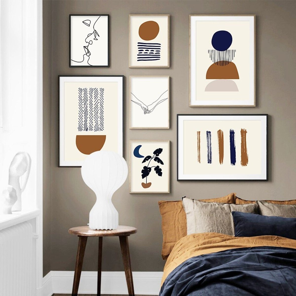 Poster Boho Herz Love Linien & Geometrische Formen – Modernes Wandbild für Wohnzimmer & Schlafzimmer · Ästhetische Wanddeko ohne Rahmen