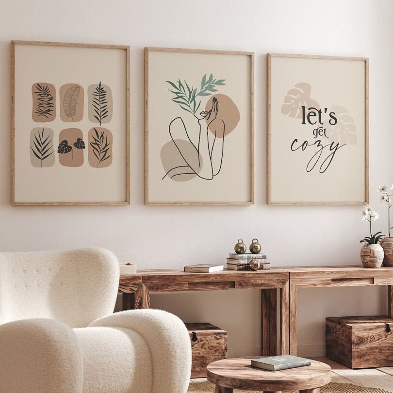 Poster Boho Let’s Go Cozy – Ästhetisches Wandbild für Wohnzimmer & Schlafzimmer · Moderne Wanddeko ohne Rahmen