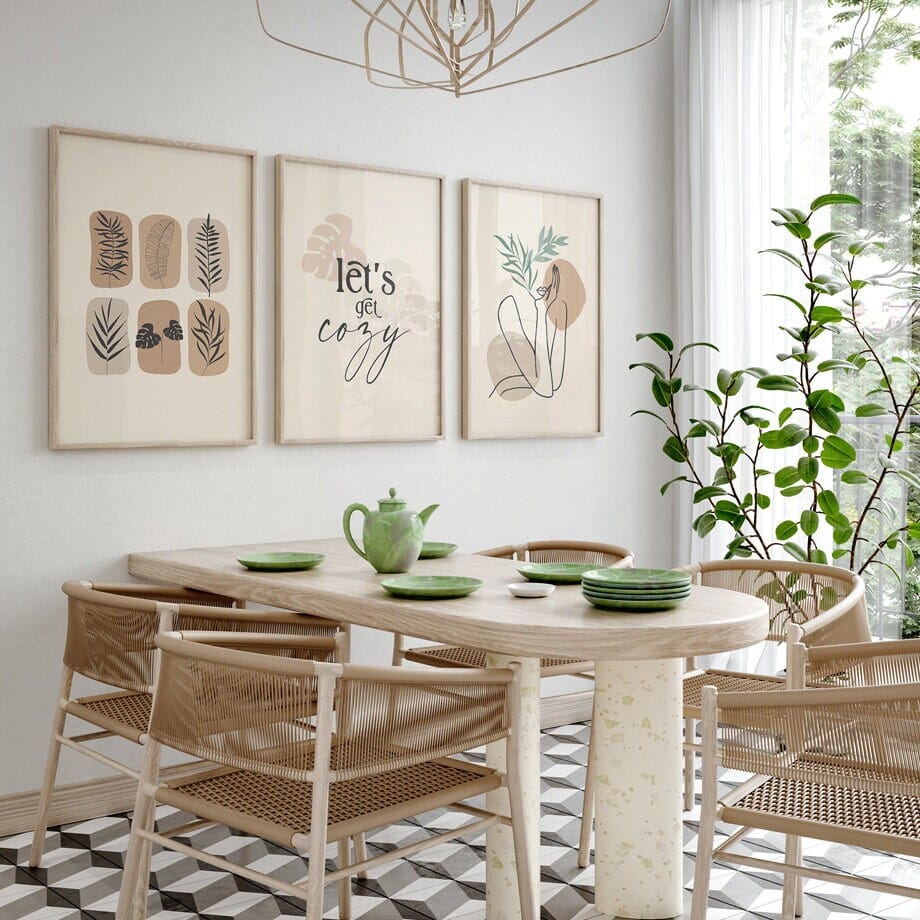 Poster Boho Let’s Go Cozy – Ästhetisches Wandbild für Wohnzimmer & Schlafzimmer · Moderne Wanddeko ohne Rahmen