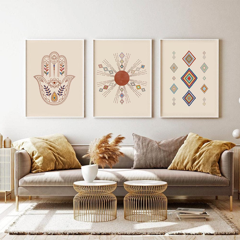 Poster Hand der Fatima Boho marokkanisch – Orientalisches Wandbild für Wohnzimmer & Schlafzimmer · Ästhetische Wanddeko ohne Rahmen