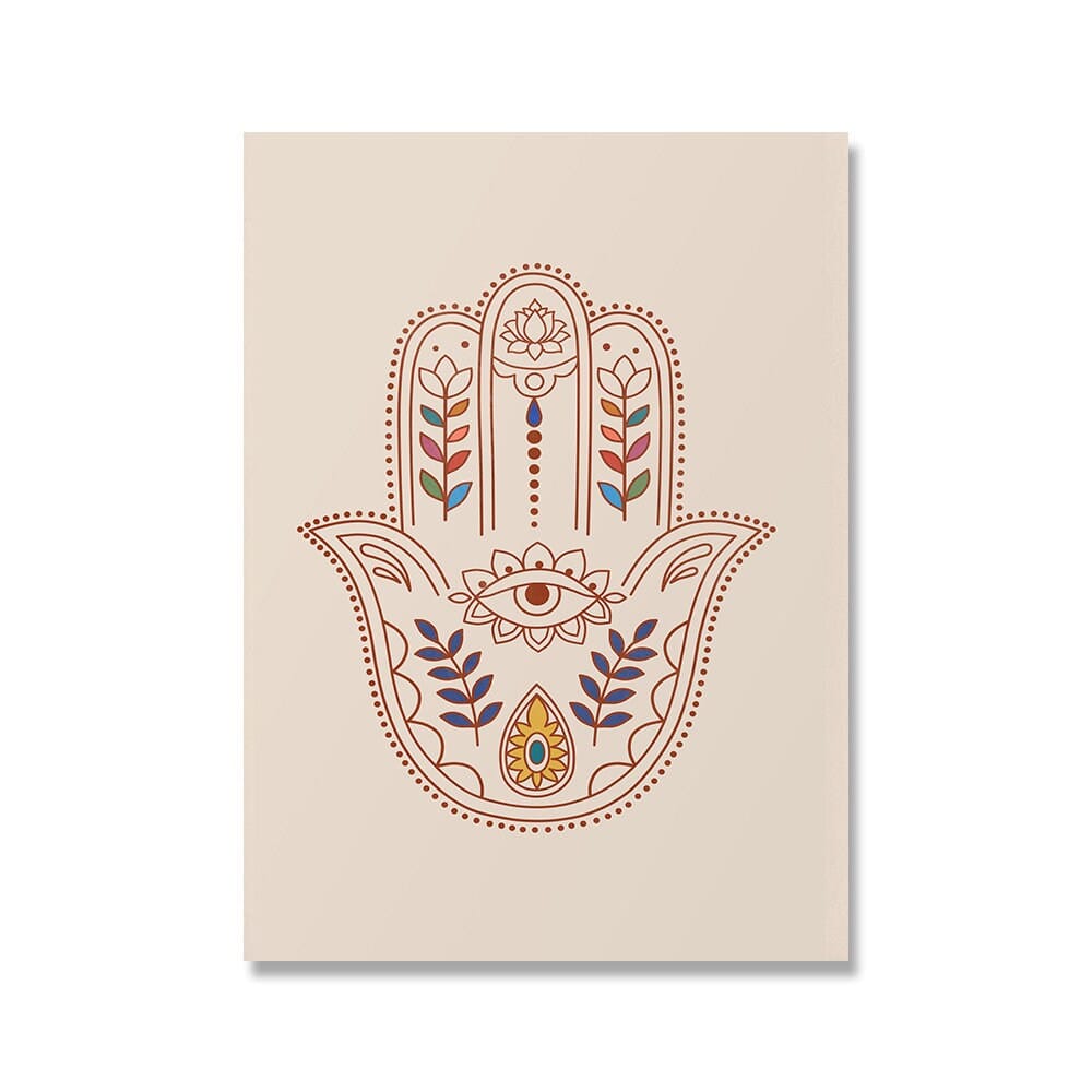 Poster Hand der Fatima Boho marokkanisch – Orientalisches Wandbild für Wohnzimmer & Schlafzimmer · Ästhetische Wanddeko ohne Rahmen
