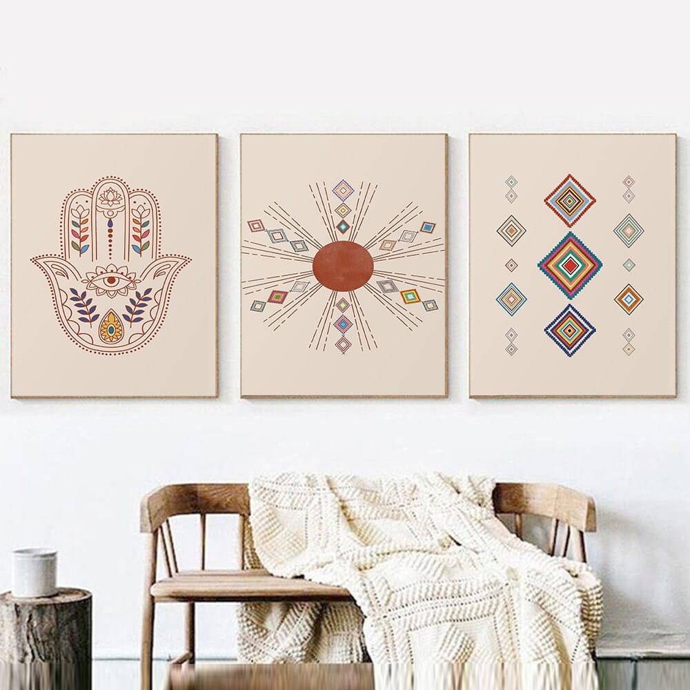 Poster Hand der Fatima Boho marokkanisch – Orientalisches Wandbild für Wohnzimmer & Schlafzimmer · Ästhetische Wanddeko ohne Rahmen
