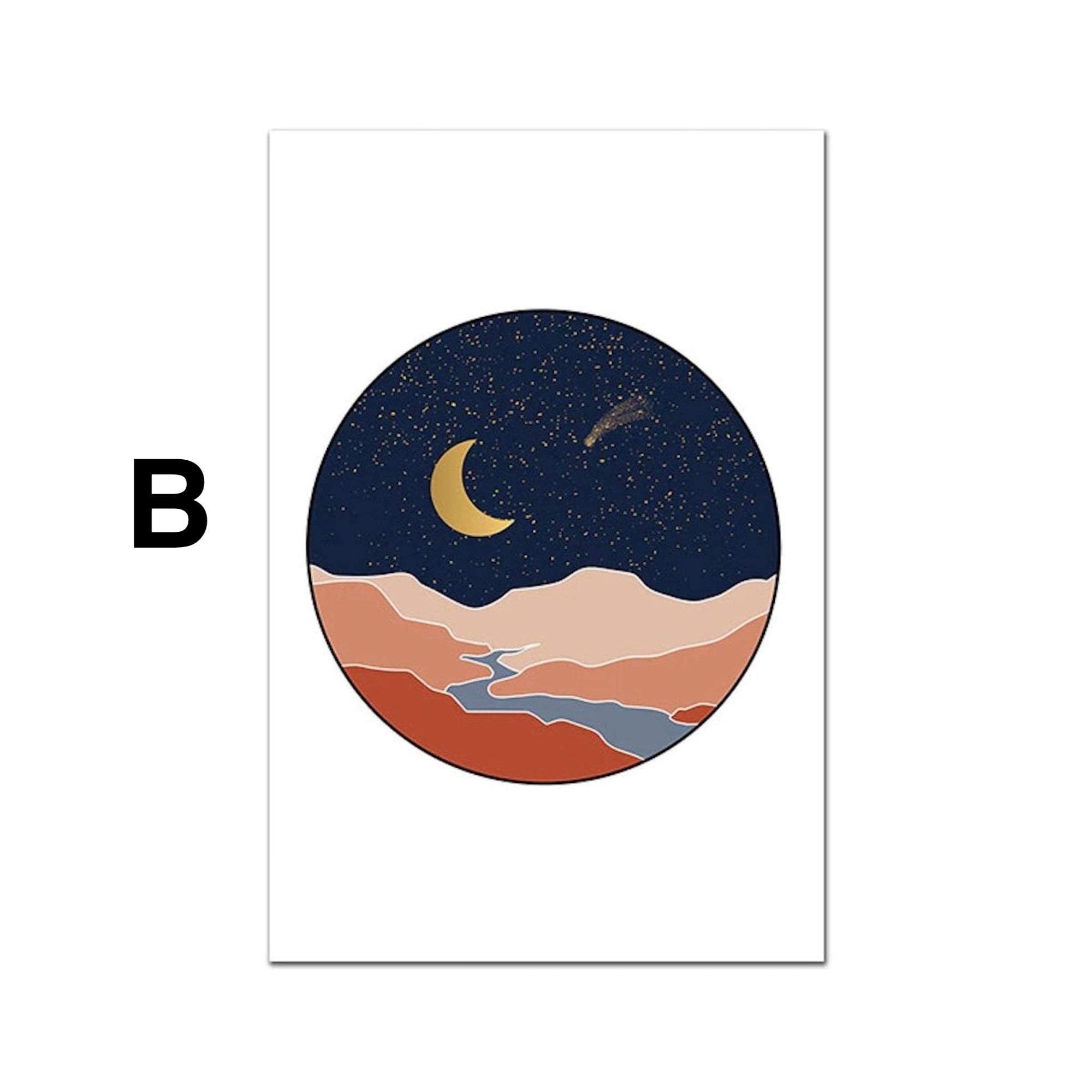 Poster Boho Sonne Botanik Blätter – Ästhetisches Wandbild für Wohnzimmer & Schlafzimmer · Minimalistische Wanddeko ohne Rahmen