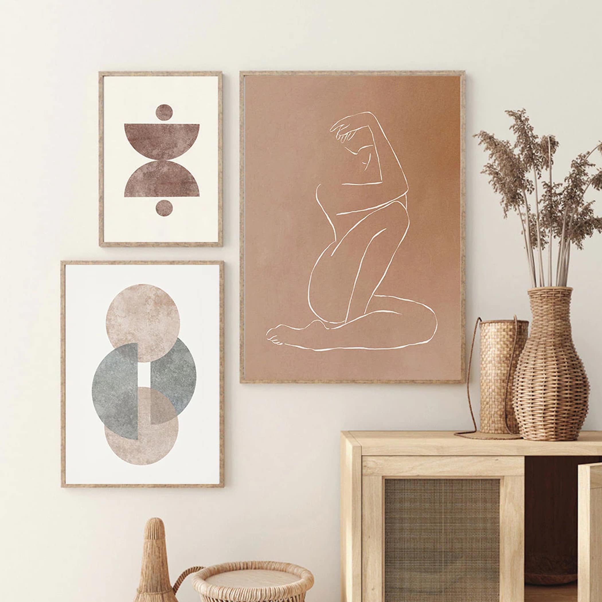 Poster Botanik Bogen Blumen – Ästhetisches Wandbild für Wohnzimmer & Schlafzimmer · Gallery Wall Deko · Kunstdruck ohne Rahmen