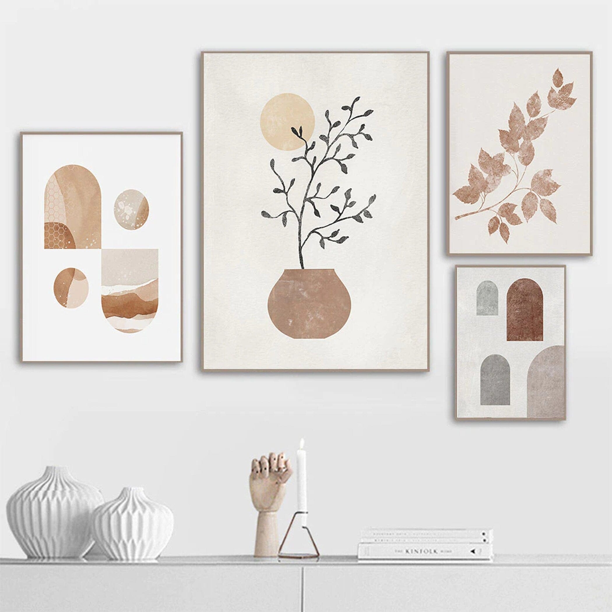 Poster Botanik Bogen Blumen – Ästhetisches Wandbild für Wohnzimmer & Schlafzimmer · Gallery Wall Deko · Kunstdruck ohne Rahmen