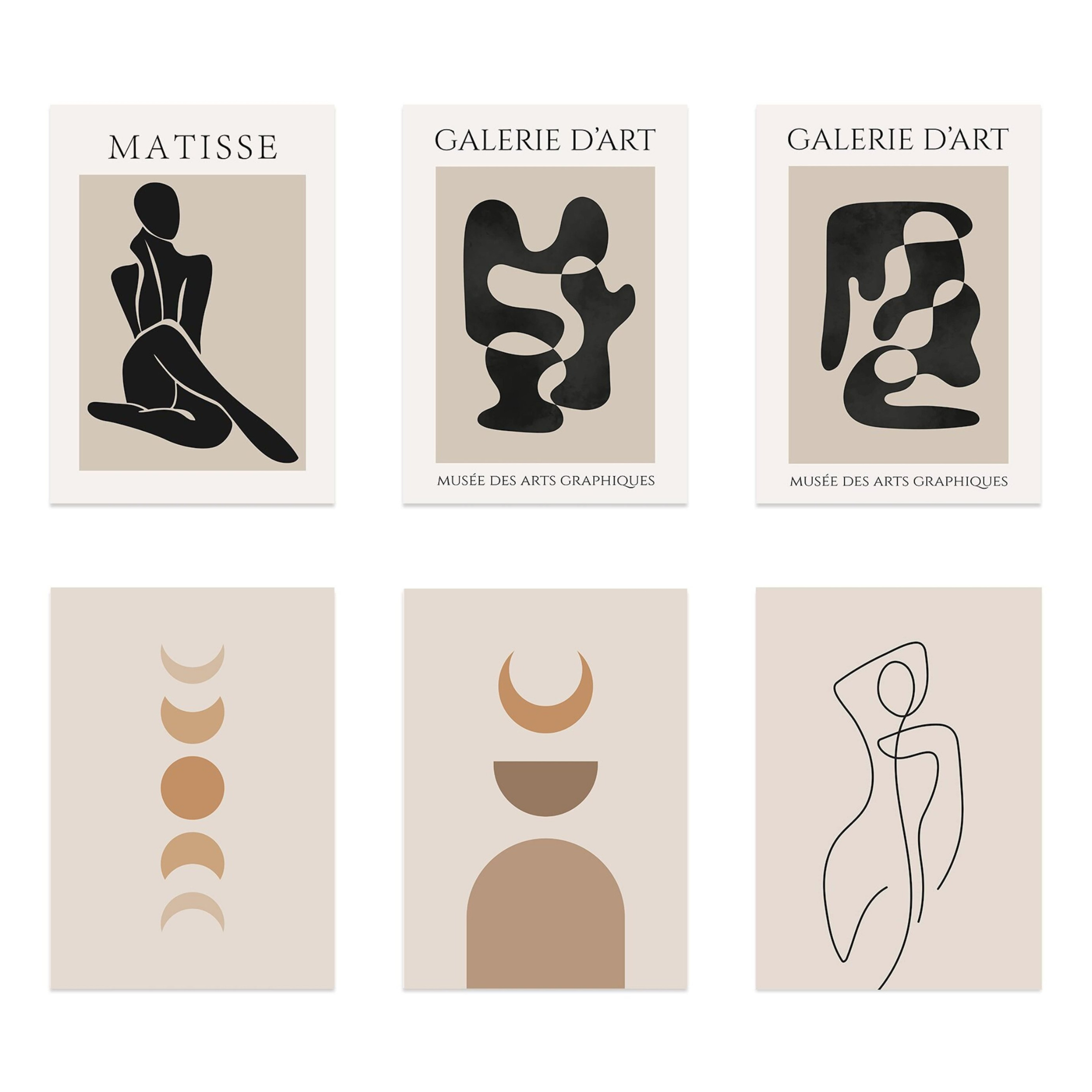 Poster Gallery Art Circle and Body Shapes as Decorative Print without Frame