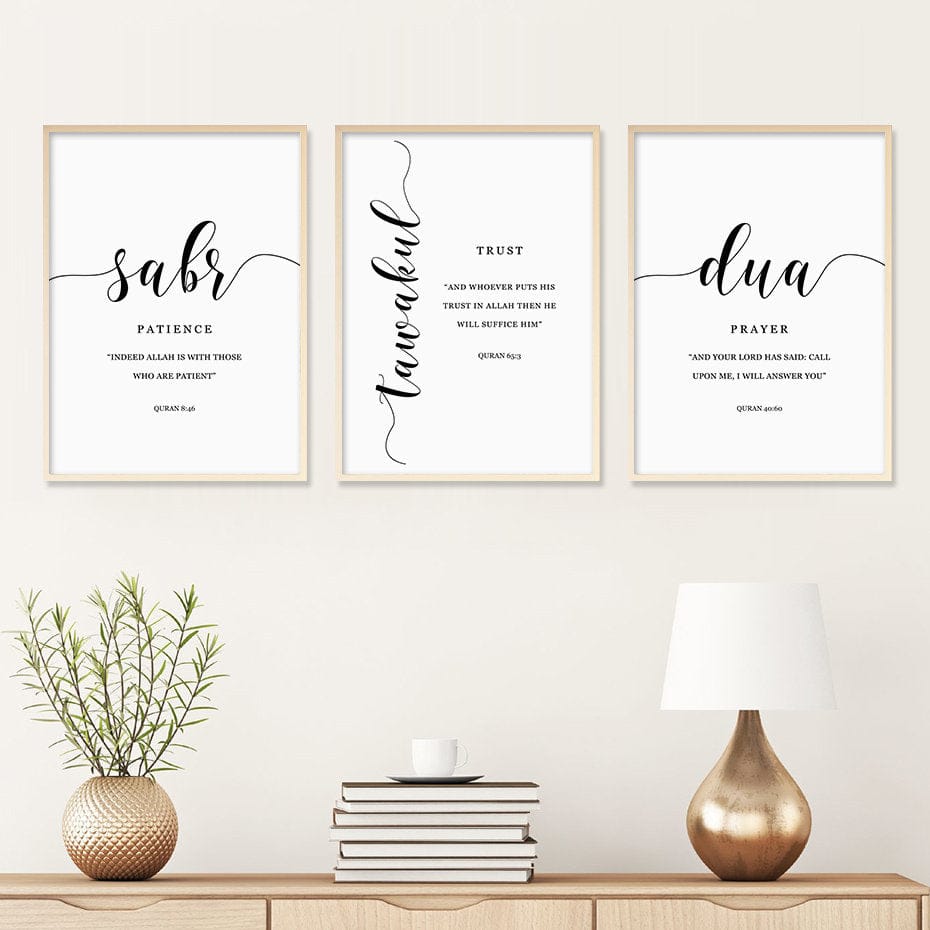 Poster Geduld Dankbarkeit Gebet · Wandbilder Wohnzimmer & Schlafzimmer · Deko Print Bilder · ohne Rahmen