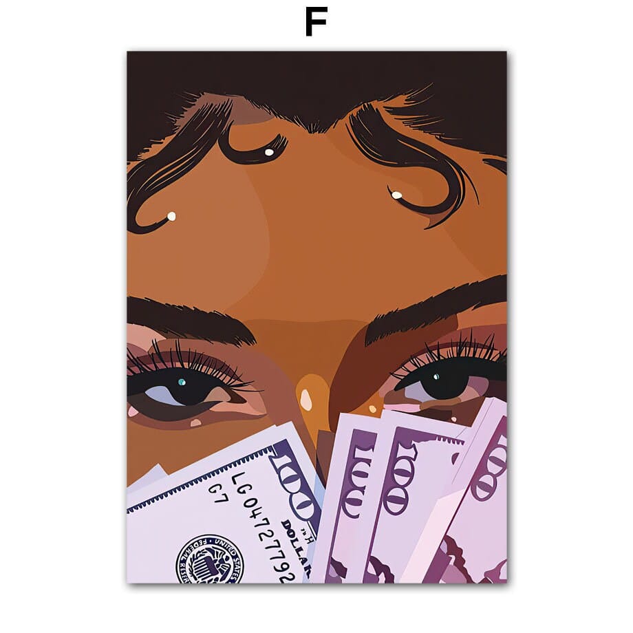 Poster Hip Hop Schmuck Mode Mädchen Schwarz – Urbanes Wandbild für Wohnzimmer & Schlafzimmer · Street Art Wanddeko ohne Rahmen