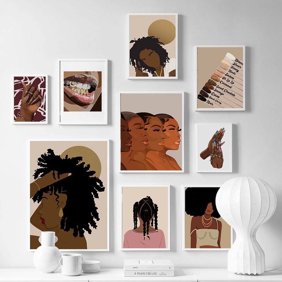 Poster Hip Hop Schmuck Mode Mädchen Schwarz – Urbanes Wandbild für Wohnzimmer & Schlafzimmer · Street Art Deko ohne Rahmen
