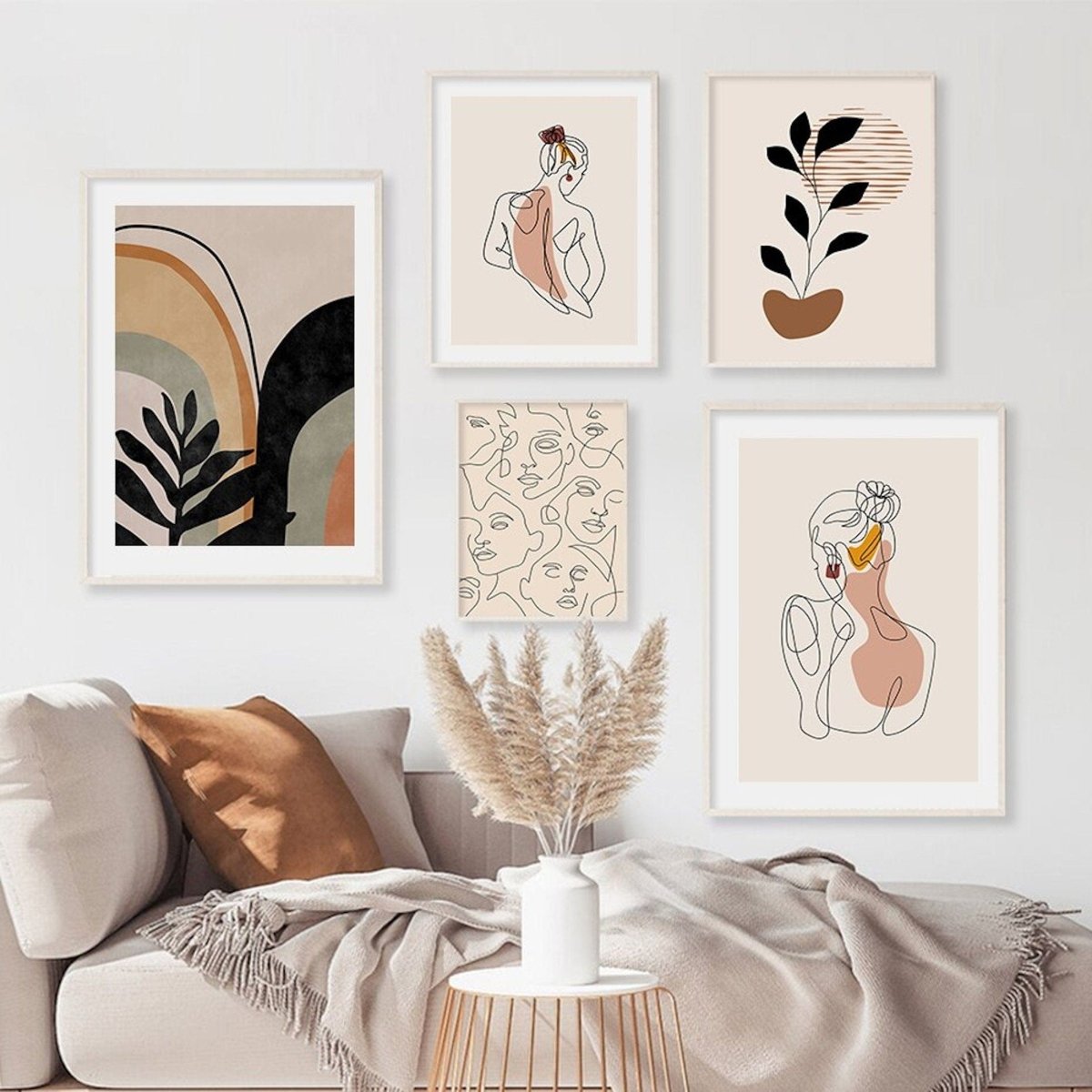 Poster Body and Face Line Art as Decoration Print Unframed