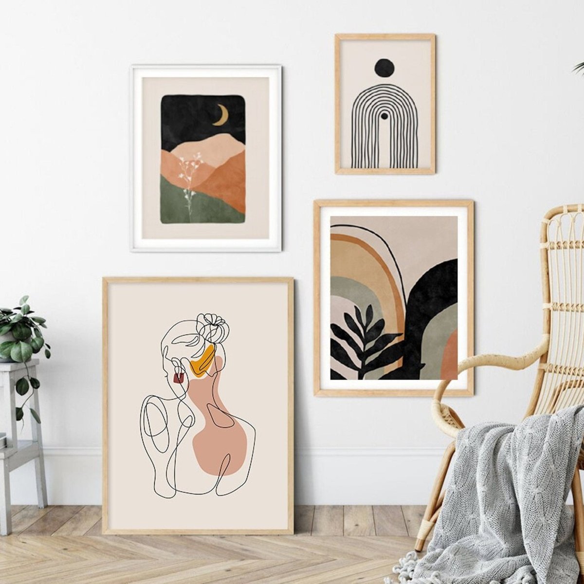 Poster Body and Face Line Art as Decoration Print Unframed
