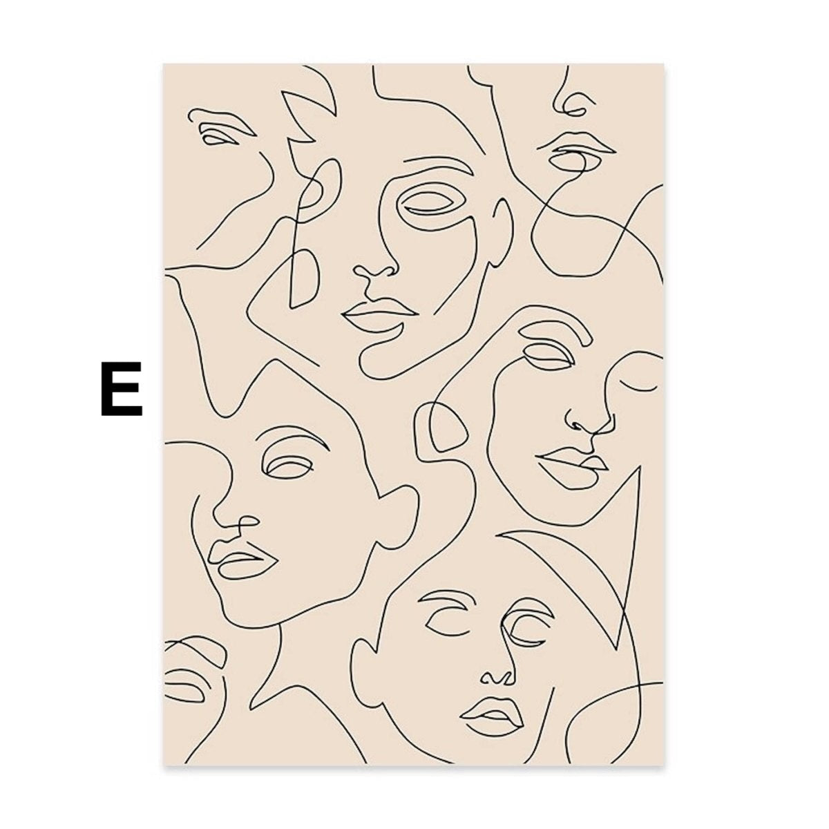 Poster Body and Face Line Art as Decoration Print Unframed