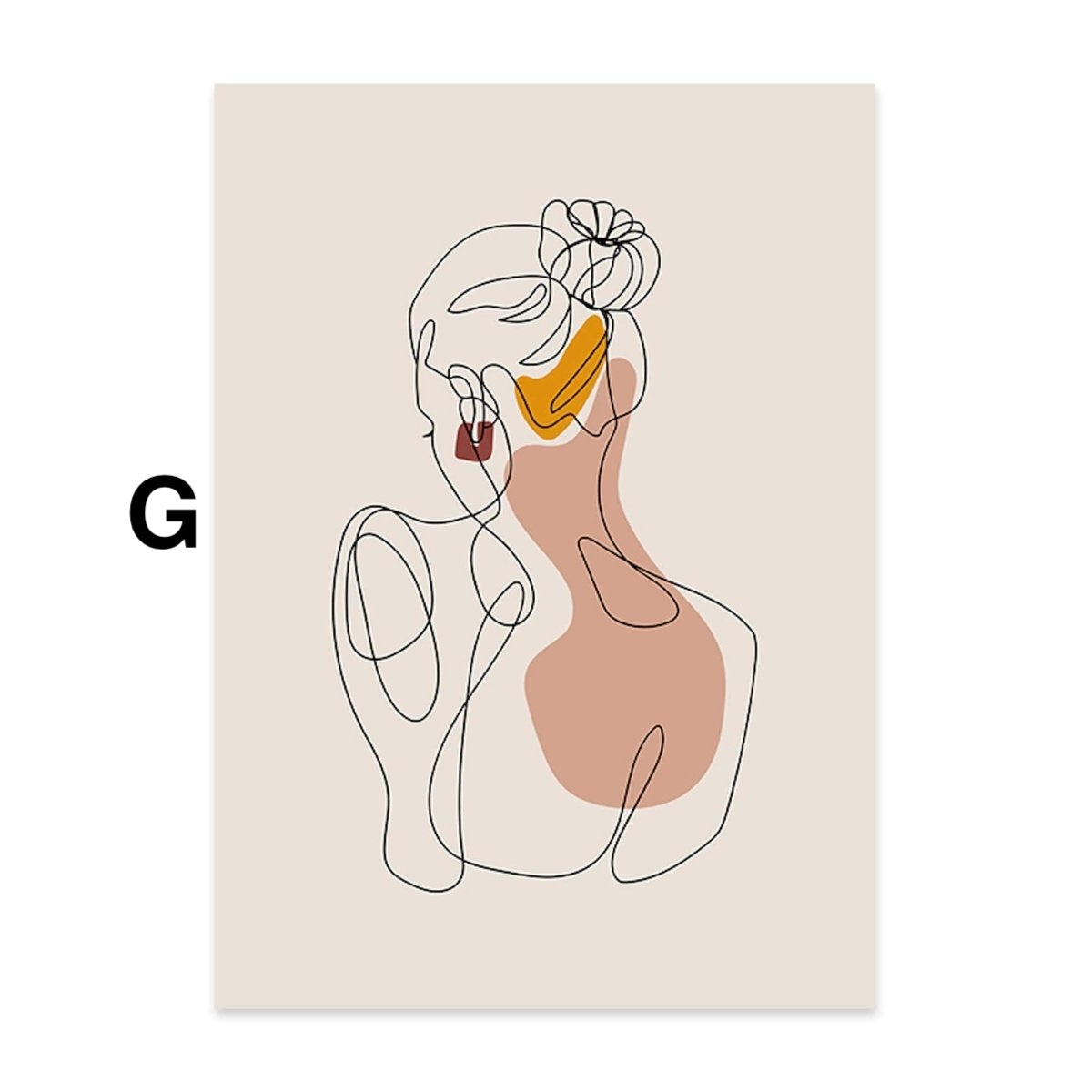 Poster Body and Face Line Art as Decoration Print Unframed