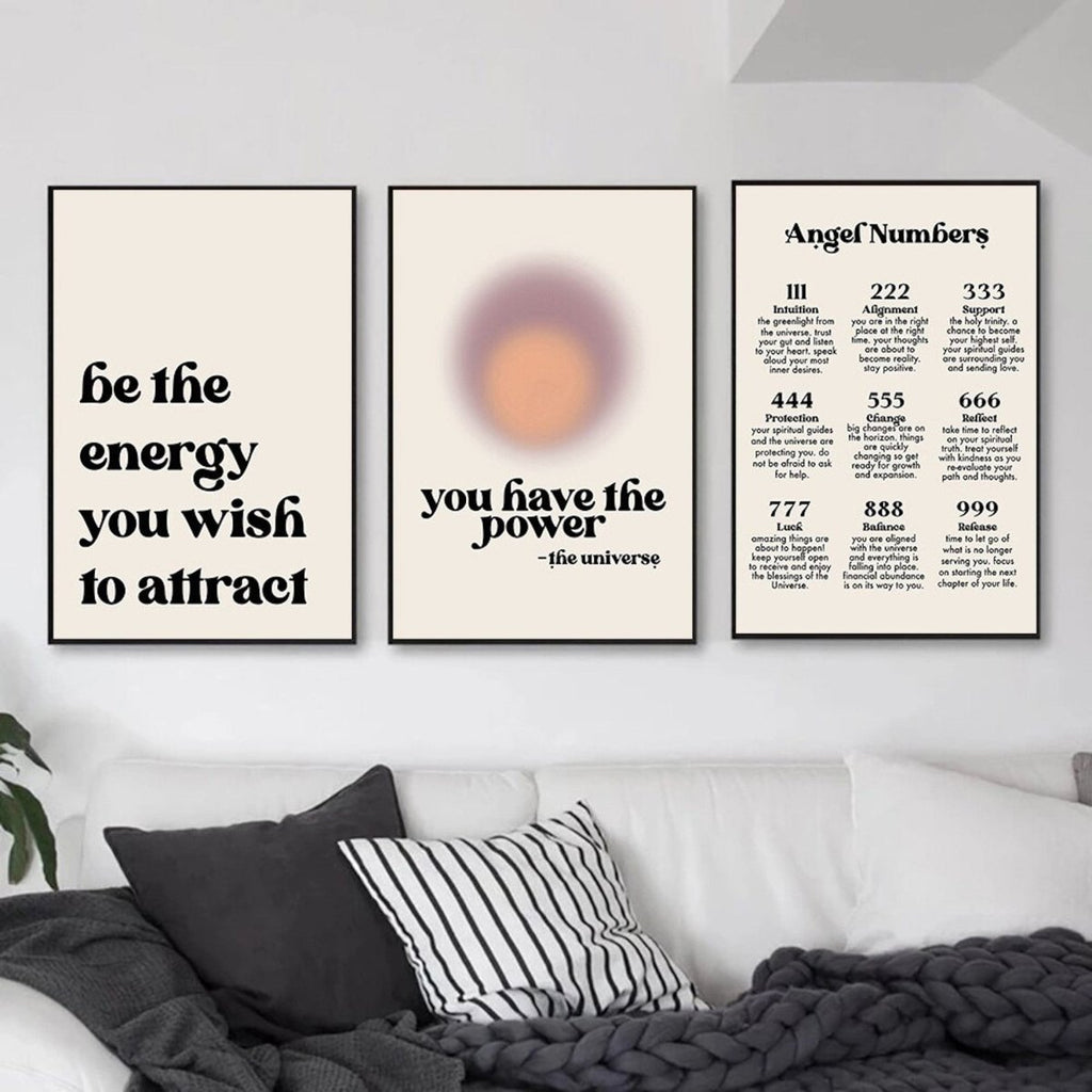 Poster Manifestierung Power Energie – Motivations Wandbild für Wohnzimmer & Schlafzimmer · Ästhetische Wanddeko ohne Rahmen