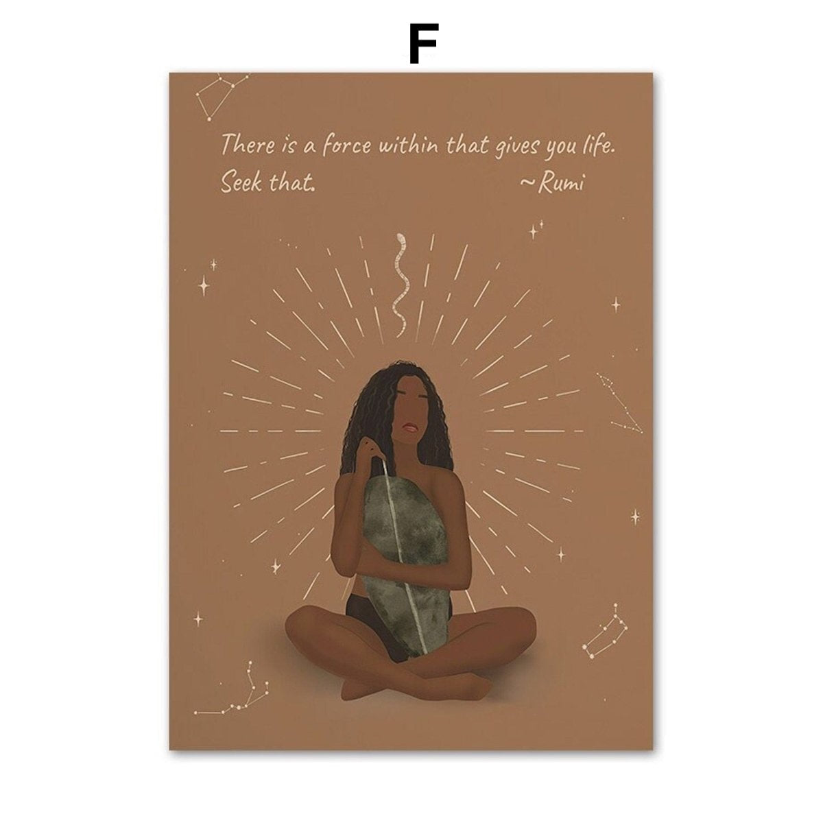 Poster Manifestation Mond Phasen & Körperhaltungen – Spirituelles Boho Wandbild für Wohnzimmer & Schlafzimmer · Ästhetische Wanddeko ohne Rahmen