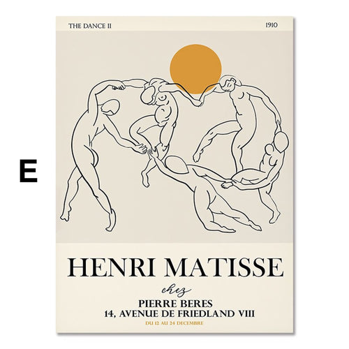 Abstraktes Poster im Matisse- & Picasso-inspirierten Stil – Retro Porträt Wandbild für Wohnzimmer & Schlafzimmer · Kunstdruck ohne Rahmen